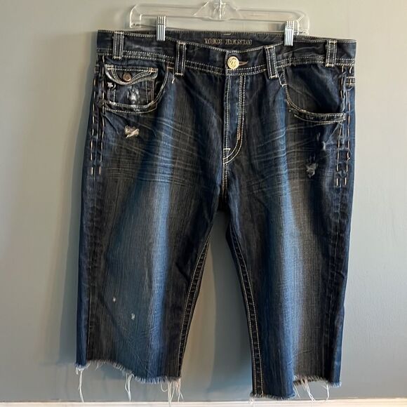 MEK Denim Men’s size W 40 denim jeans shorts Jorts baggy Skater - Picture 14 of 16